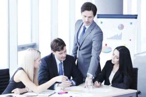 Teamwork of business people
